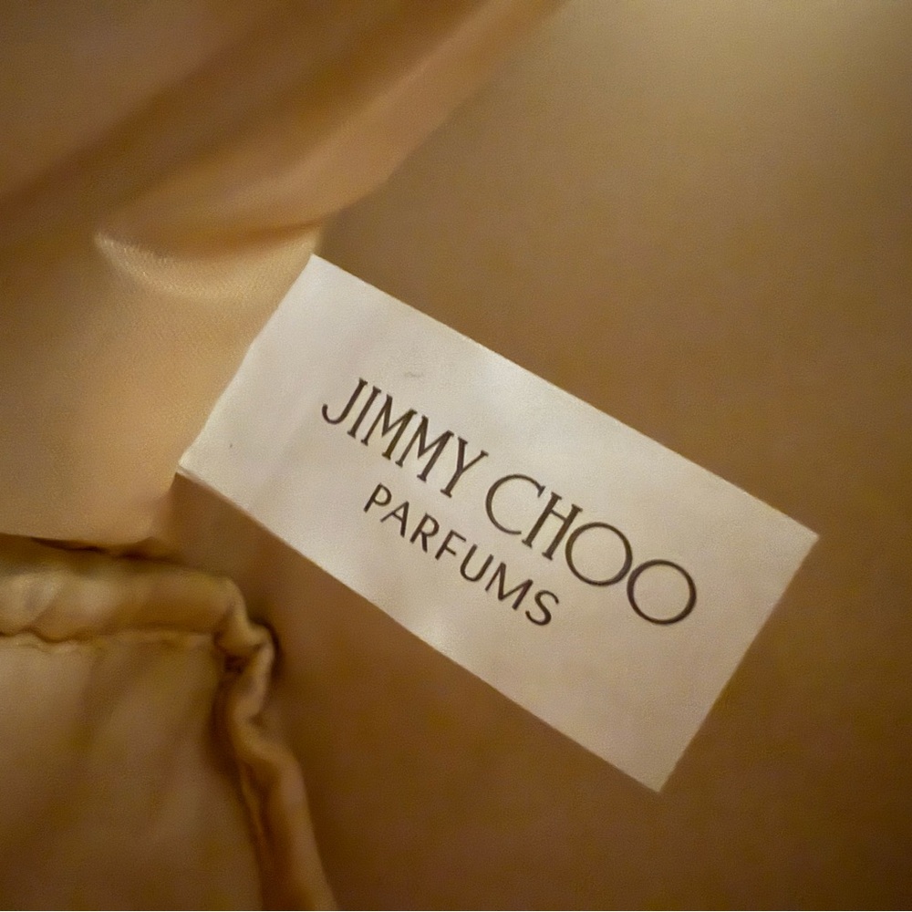 Jimmy Choo Parfums‎ Gold Faux Leather & Glitter Trim Clutch/Makeup Bag - Picture 7 of 9